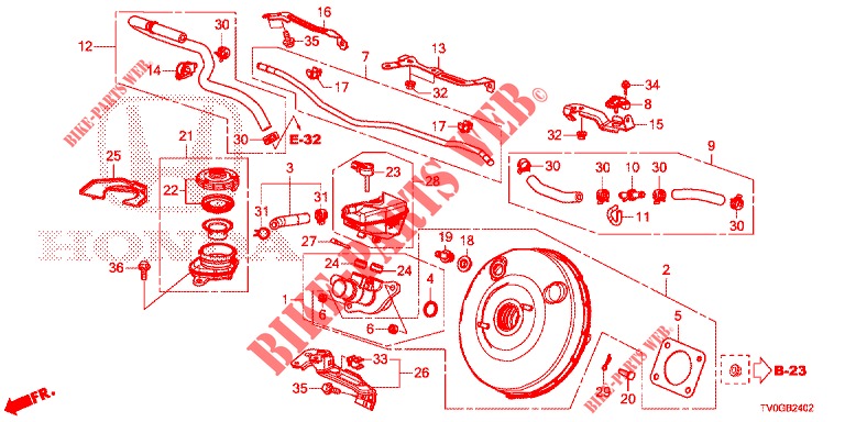 BRAKE MASTER CYLINDER/MAS TER POWER (DIESEL) (LH) for Honda CIVIC DIESEL 1.6 EXCLUSIVE 5 Doors 6 speed manual 2015