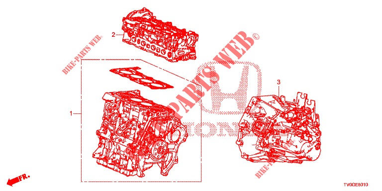 ENGINE ASSY./TRANSMISSION  ASSY. (DIESEL) for Honda CIVIC DIESEL 1.6 EXCLUSIVE 5 Doors 6 speed manual 2015