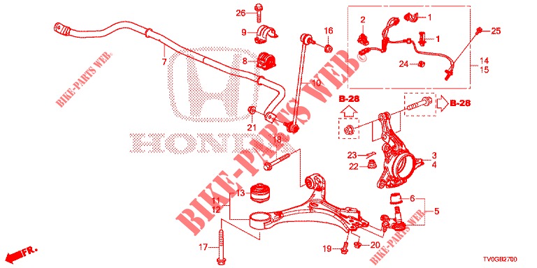 FRONT KNUCKLE  for Honda CIVIC DIESEL 1.6 EXCLUSIVE 5 Doors 6 speed manual 2015