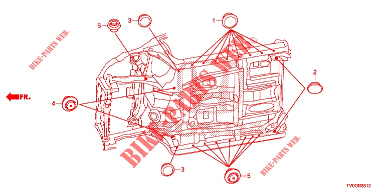 GROMMET (INFERIEUR) for Honda CIVIC DIESEL 1.6 EXCLUSIVE 5 Doors 6 speed manual 2015