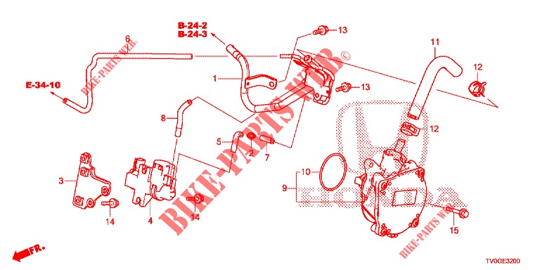 INSTALL PIPE/VACUUM PUMP (DIESEL) for Honda CIVIC DIESEL 1.6 EXCLUSIVE 5 Doors 6 speed manual 2015
