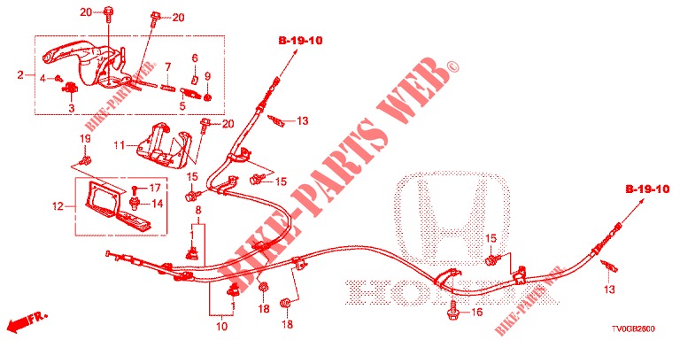 PARKING BRAKE (LH) for Honda CIVIC DIESEL 1.6 EXCLUSIVE 5 Doors 6 speed manual 2015