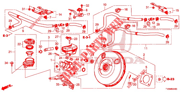 BRAKE MASTER CYLINDER/MAS TER POWER (LH) for Honda CIVIC 1.4 S 5 Doors 6 speed manual 2016