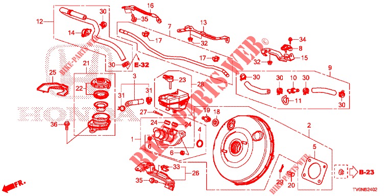 BRAKE MASTER CYLINDER/MAS TER POWER (DIESEL) (LH) for Honda CIVIC DIESEL 1.6 EXECUTIVE NAVI EDITION X 5 Doors 6 speed manual 2016