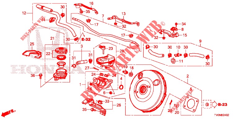 BRAKE MASTER CYLINDER/MAS TER POWER (DIESEL) (LH) for Honda CIVIC DIESEL 1.6 INNOVA NAVI 5 Doors 6 speed manual 2016