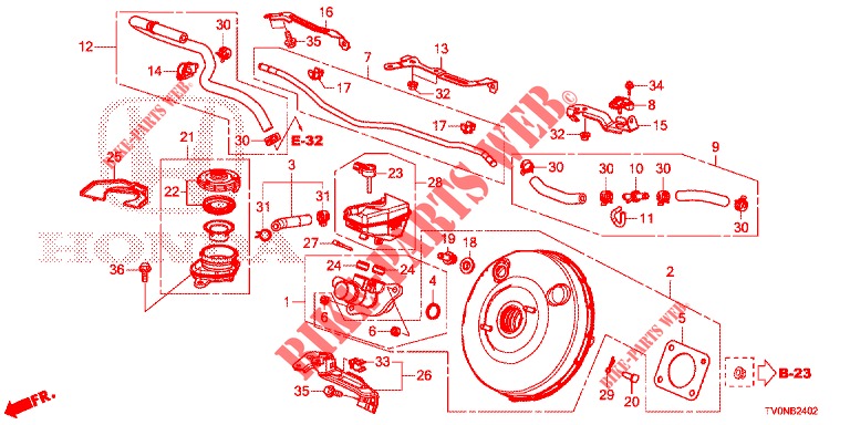 BRAKE MASTER CYLINDER/MAS TER POWER (DIESEL) (LH) for Honda CIVIC DIESEL 1.6 LIFSTYLE 5 Doors 6 speed manual 2016
