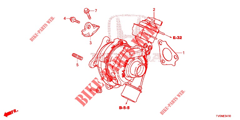 TURBOCHARGER SYSTEM (DIESEL) for Honda CIVIC DIESEL 1.6 S 5 Doors 6 speed manual 2016