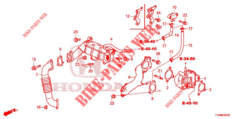 VALVE RECIRCULATION EXHAUST GAS. LOW PRESSURE LOOP (DIESEL) for Honda CIVIC DIESEL 1.6 S 5 Doors 6 speed manual 2016