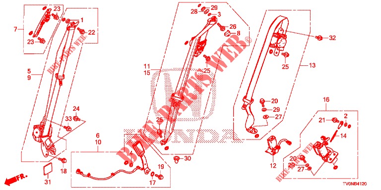 FRONT SEAT/SEATBELTS  for Honda CIVIC 1.8 COMFORT 5 Doors 6 speed manual 2016