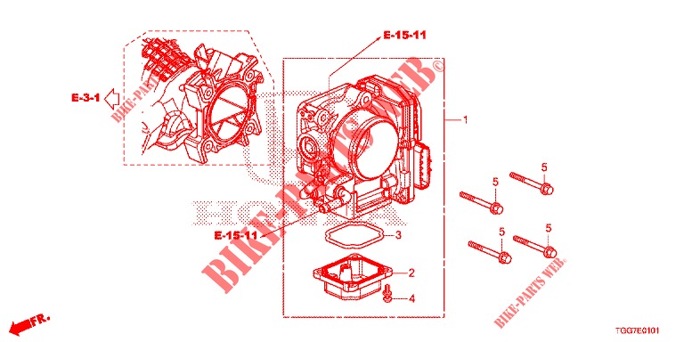THROTTLE BODY (1.5L) for Honda CIVIC 1.5 PRESTIGE 5 Doors 6 speed manual 2017