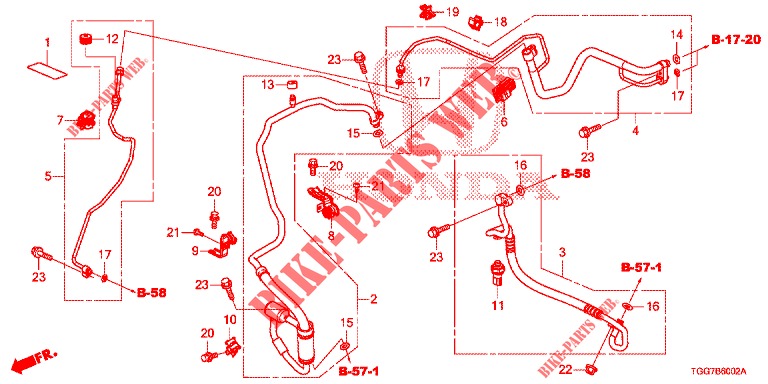 AIR CONDITIONER (FLEXIBLES/TUYAUX) (1.5L) (LH) for Honda CIVIC  1.5 SPORT PLUS 5 Doors full automatic 2017