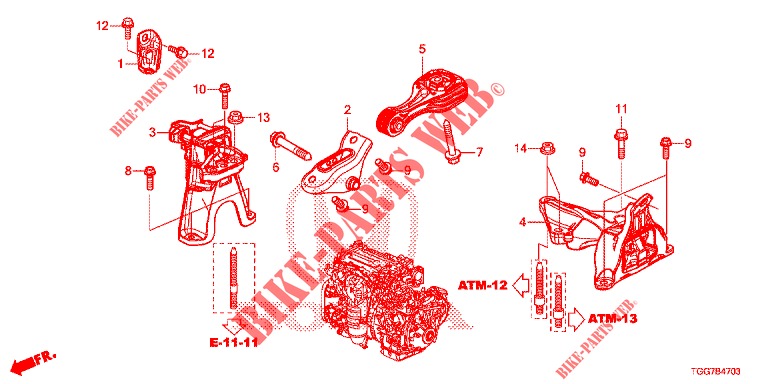 ENGINE MOUNTS (1.5L) (CVT) for Honda CIVIC  1.5 SPORT PLUS 5 Doors full automatic 2017