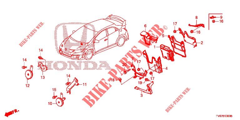 CONTROL UNIT (COMPARTIMENT MOTEUR) (1) for Honda CIVIC TYPE R 5 Doors 6 speed manual 2016