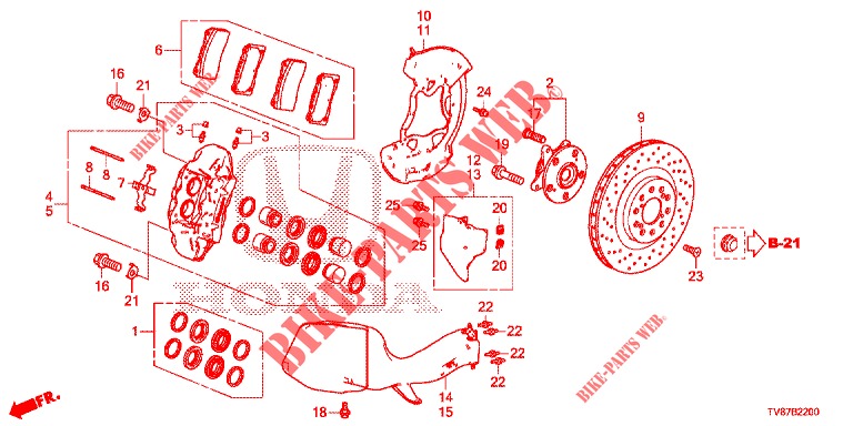 FRONT BRAKE  for Honda CIVIC TYPE R 5 Doors 6 speed manual 2016