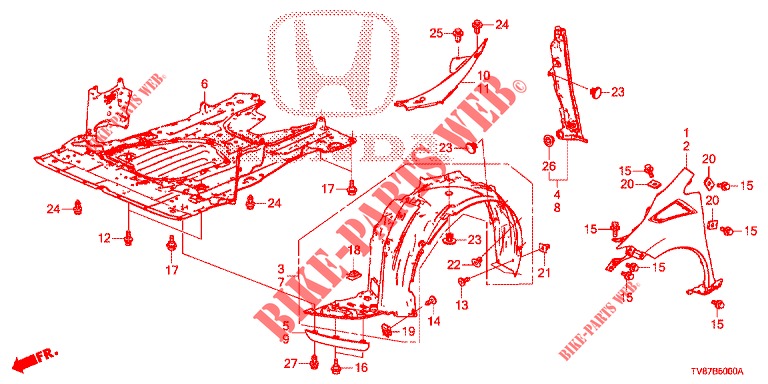 FRONT FENDERS  for Honda CIVIC TYPE R 5 Doors 6 speed manual 2016