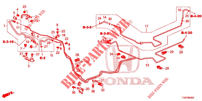 FUEL PIPE (LH) for Honda CIVIC TYPE R 5 Doors 6 speed manual 2016