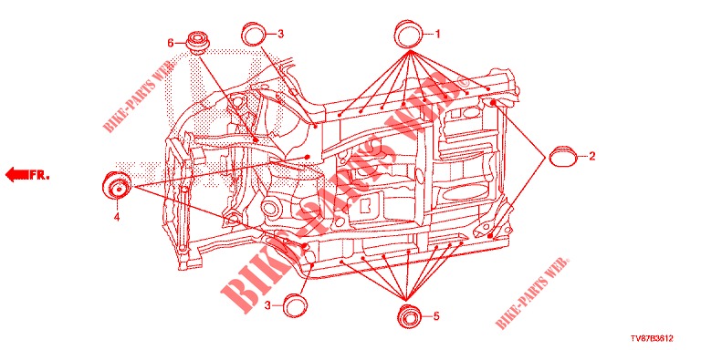 GROMMET (INFERIEUR) for Honda CIVIC TYPE R 5 Doors 6 speed manual 2016