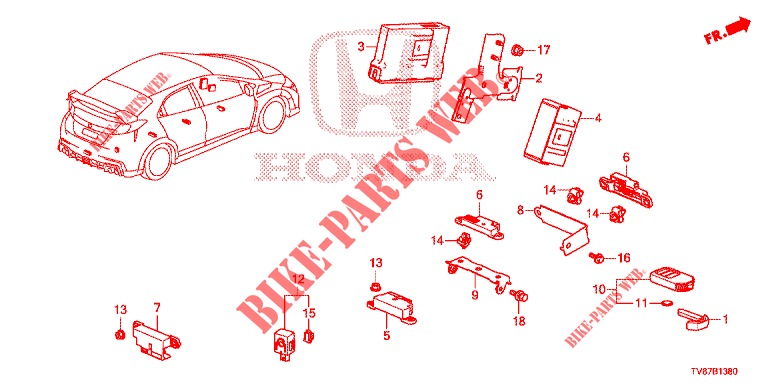 INTELLIGENT DEVICE (LH) for Honda CIVIC TYPE R 5 Doors 6 speed manual 2016
