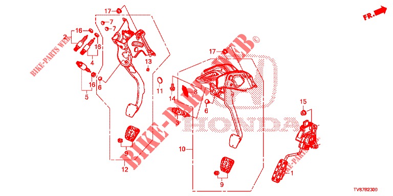 PEDAL (LH) for Honda CIVIC TYPE R 5 Doors 6 speed manual 2016
