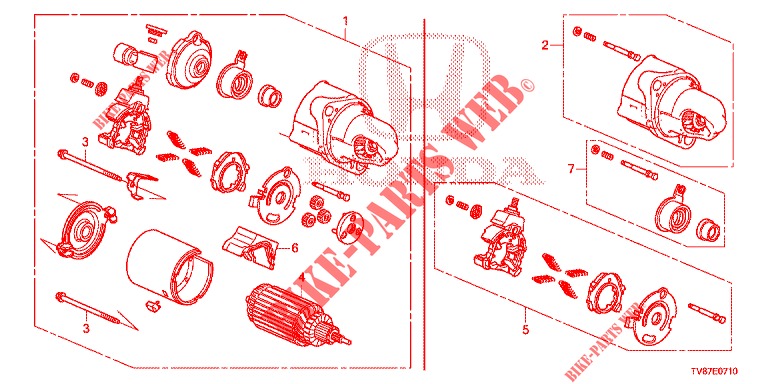 STARTER MOTOR COMPONENT (MITSUBA) for Honda CIVIC TYPE R 5 Doors 6 speed manual 2016