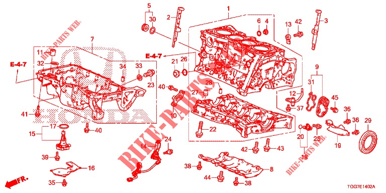 CYLINDER BLOCK/OIL PAN (TYPE R) for Honda CIVIC TYPE R 5 Doors 6 speed manual 2017