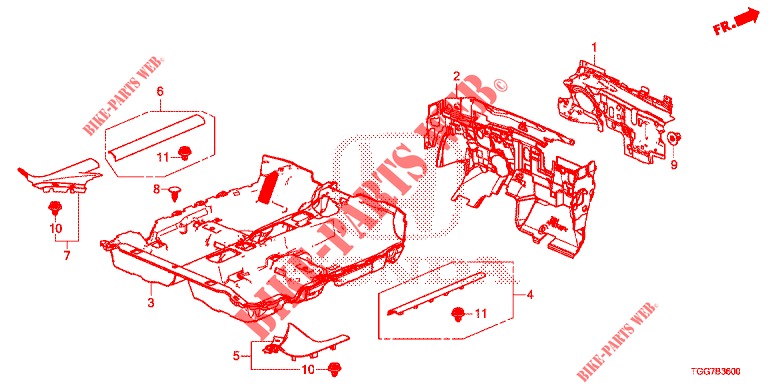 FLOOR MAT/INSULATOR  for Honda CIVIC TYPE R 5 Doors 6 speed manual 2017