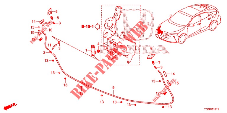 HEADLIGHT WASHER (TYPE R) for Honda CIVIC TYPE R 5 Doors 6 speed manual 2017