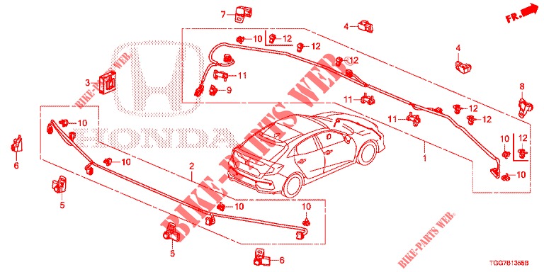 PARKING SENSOR  for Honda CIVIC TYPE R 5 Doors 6 speed manual 2017
