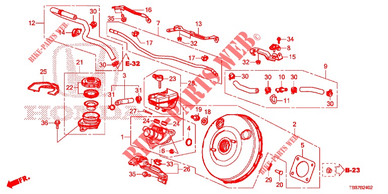 BRAKE MASTER CYLINDER/MAS TER POWER (DIESEL) (LH) for Honda CIVIC TOURER DIESEL 1.6 COMFORT 5 Doors 6 speed manual 2014