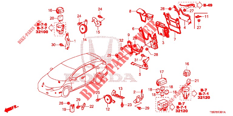 CONTROL UNIT (COMPARTIMENT MOTEUR) (1) (DIESEL) for Honda CIVIC TOURER DIESEL 1.6 COMFORT 5 Doors 6 speed manual 2014