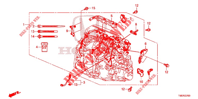 ENGINE WIRE HARNESS (DIESEL) for Honda CIVIC TOURER DIESEL 1.6 COMFORT 5 Doors 6 speed manual 2014