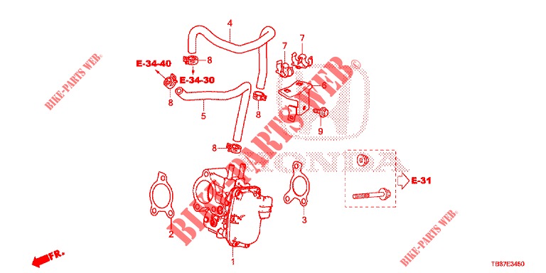EXHAUST GAS RECIRCULATION VALVE HIGH LOOP (DIESEL) for Honda CIVIC TOURER DIESEL 1.6 COMFORT 5 Doors 6 speed manual 2014