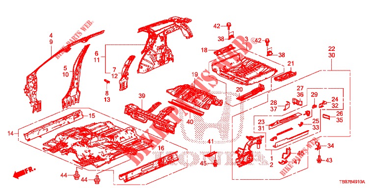 FLOOR/INNER PANELS  for Honda CIVIC TOURER DIESEL 1.6 COMFORT 5 Doors 6 speed manual 2014