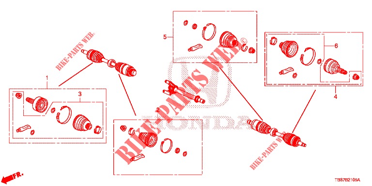 FRONT DRIVESHAFT SET SHOR T PARTS  for Honda CIVIC TOURER DIESEL 1.6 COMFORT 5 Doors 6 speed manual 2014