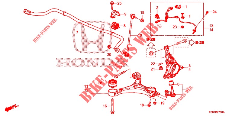 FRONT KNUCKLE  for Honda CIVIC TOURER DIESEL 1.6 COMFORT 5 Doors 6 speed manual 2014