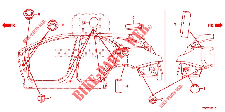 GROMMET (LATERAL) for Honda CIVIC TOURER DIESEL 1.6 COMFORT 5 Doors 6 speed manual 2014