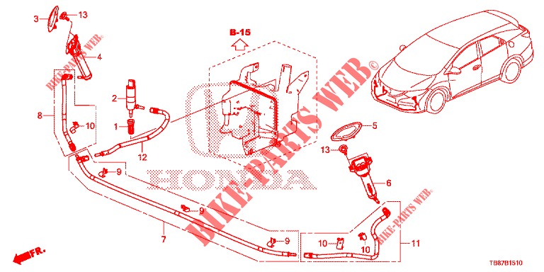 HEADLIGHT WASHER (S)  for Honda CIVIC TOURER DIESEL 1.6 COMFORT 5 Doors 6 speed manual 2014