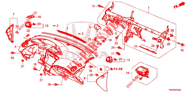 INSTRUMENT PANEL UPPER (LH) for Honda CIVIC TOURER DIESEL 1.6 COMFORT 5 Doors 6 speed manual 2014