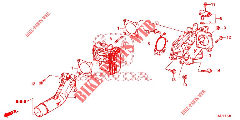 INTAKE FLAP VALVE (DIESEL) for Honda CIVIC TOURER DIESEL 1.6 COMFORT 5 Doors 6 speed manual 2014
