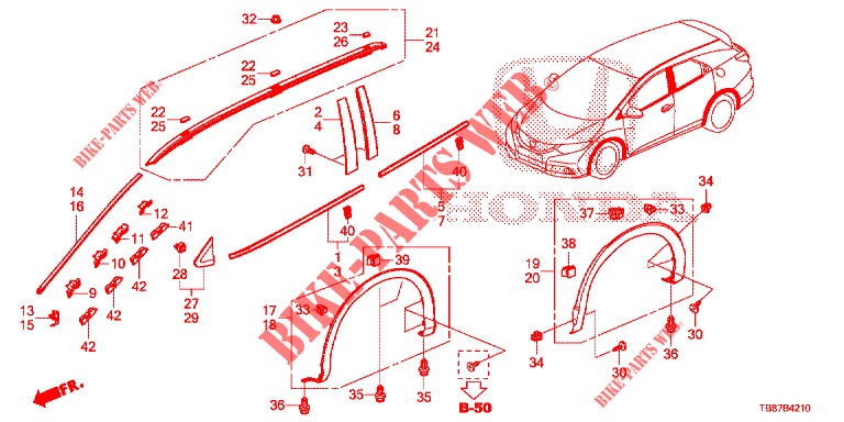 MOLDING/PROTECTOR  for Honda CIVIC TOURER DIESEL 1.6 COMFORT 5 Doors 6 speed manual 2014
