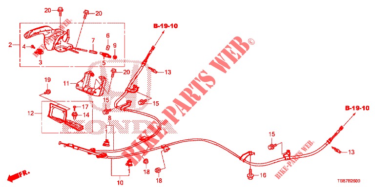 PARKING BRAKE (LH) for Honda CIVIC TOURER DIESEL 1.6 COMFORT 5 Doors 6 speed manual 2014