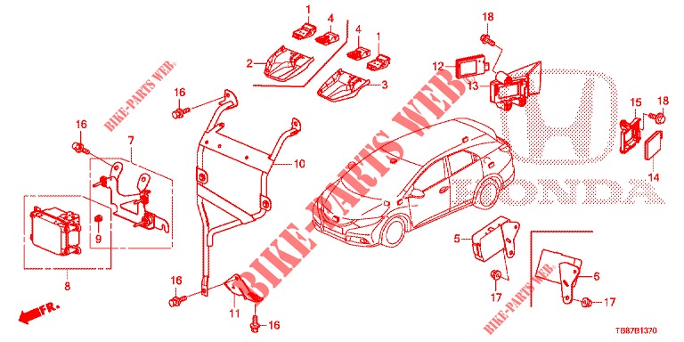 RADAR  for Honda CIVIC TOURER DIESEL 1.6 COMFORT 5 Doors 6 speed manual 2014