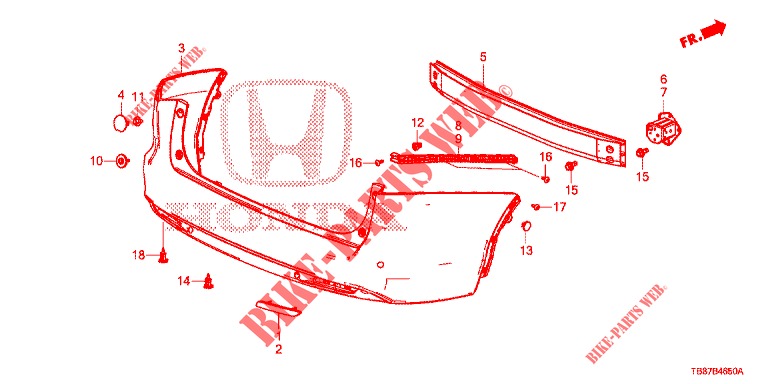 REAR BUMPER  for Honda CIVIC TOURER DIESEL 1.6 COMFORT 5 Doors 6 speed manual 2014