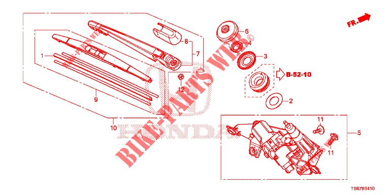 REAR WINDSHIELD WIPER  for Honda CIVIC TOURER DIESEL 1.6 COMFORT 5 Doors 6 speed manual 2014