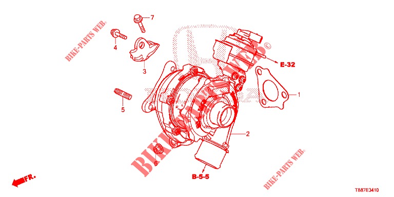 TURBOCHARGER SYSTEM (DIESEL) for Honda CIVIC TOURER DIESEL 1.6 COMFORT 5 Doors 6 speed manual 2014