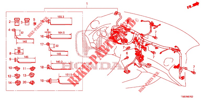 WIRE HARNESS (2) (LH) for Honda CIVIC TOURER DIESEL 1.6 COMFORT 5 Doors 6 speed manual 2014