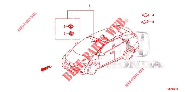 WIRE HARNESS (6) (LH) for Honda CIVIC TOURER DIESEL 1.6 COMFORT 5 Doors 6 speed manual 2014