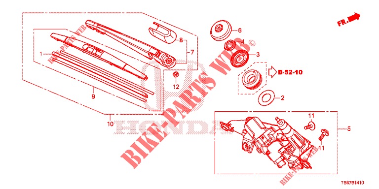 REAR WINDSHIELD WIPER  for Honda CIVIC TOURER DIESEL 1.6 EXECUTIVE 5 Doors 6 speed manual 2014