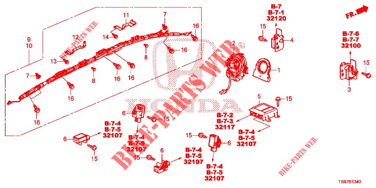 SRS UNIT (RH)  for Honda CIVIC TOURER DIESEL 1.6 EXECUTIVE 5 Doors 6 speed manual 2014