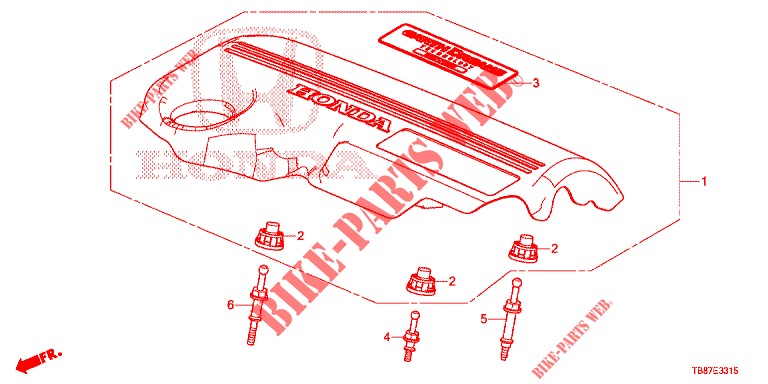 ENGINE COVER (DIESEL) for Honda CIVIC TOURER DIESEL 1.6 S 5 Doors 6 speed manual 2014